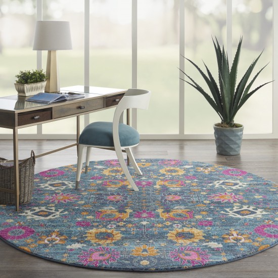 Nourison Passion PSN01 Area Rug, Denim, 8' x Round