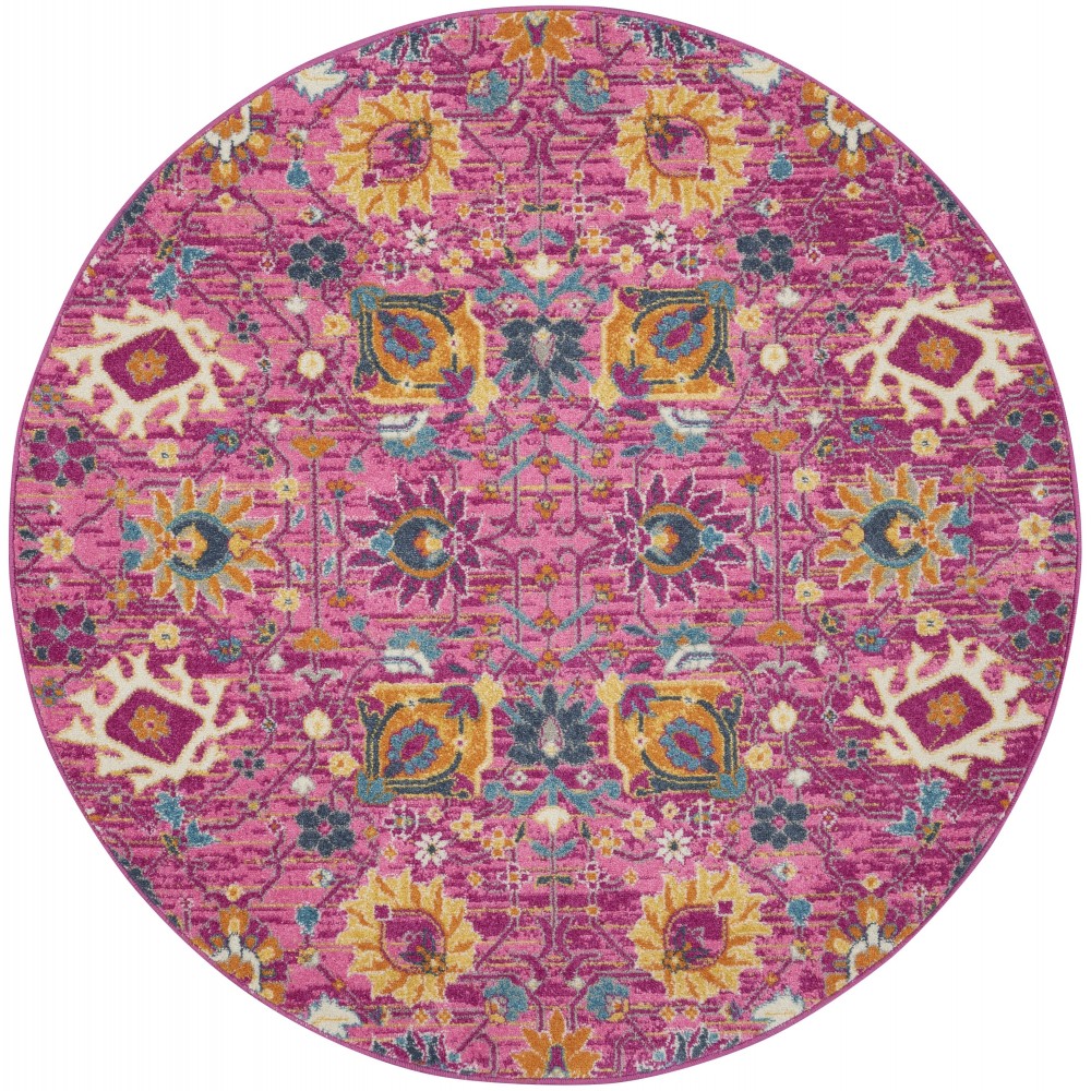 Nourison Passion PSN01 Area Rug, Fuchsia, 4' x Round