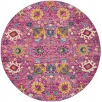 Nourison Passion PSN01 Area Rug, Fuchsia, 5'3" x Round