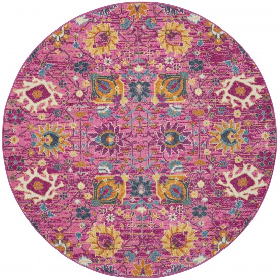 Nourison Passion PSN01 Area Rug, Fuchsia, 5'3" x Round