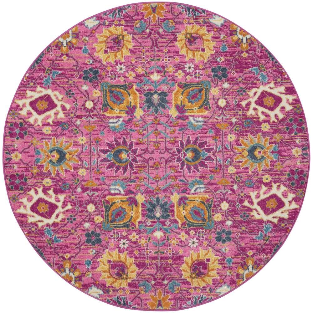 Nourison Passion PSN01 Area Rug, Fuchsia, 5'3" x Round