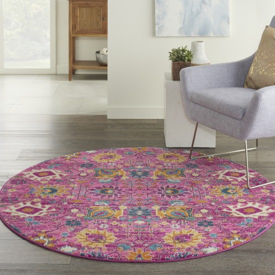 Nourison Passion PSN01 Area Rug, Fuchsia, 5'3" x Round