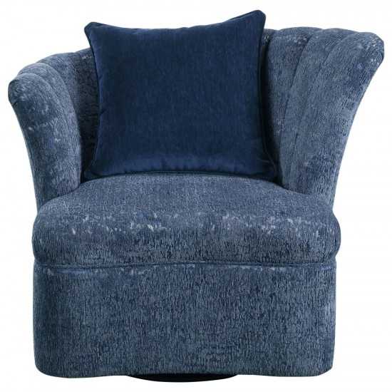 ACME Kaffir Chair w/1 Pillow (Swivel), Blue Fabric