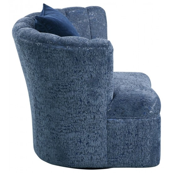 ACME Kaffir Chair w/1 Pillow (Swivel), Blue Fabric