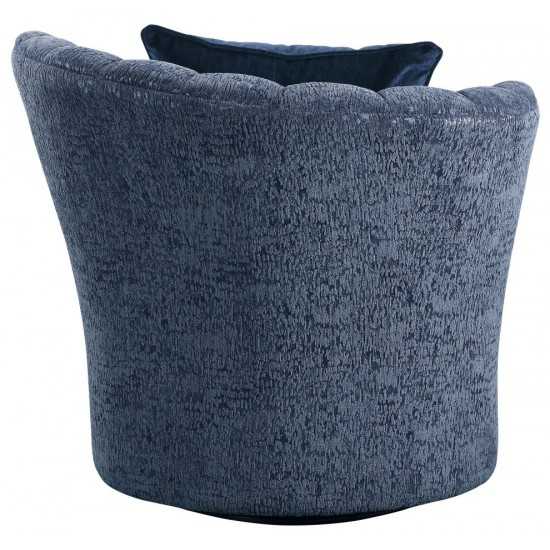 ACME Kaffir Chair w/1 Pillow (Swivel), Blue Fabric