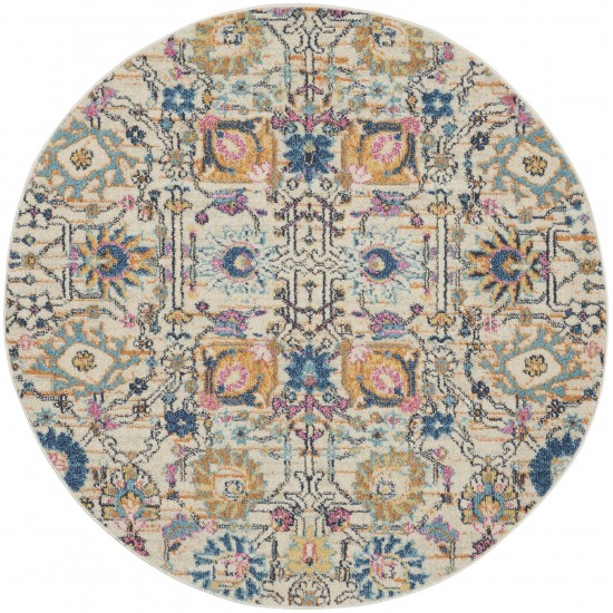 Nourison Passion PSN01 Area Rug, Ivory/Multicolor, 4' x Round