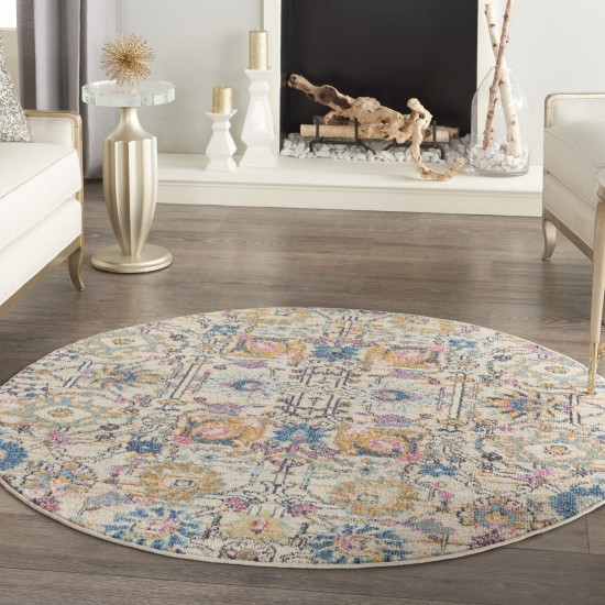 Nourison Passion PSN01 Area Rug, Ivory/Multicolor, 4' x Round