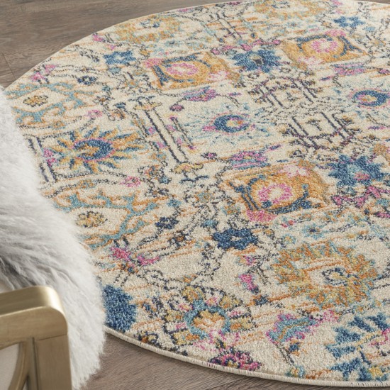 Nourison Passion PSN01 Area Rug, Ivory/Multicolor, 4' x Round