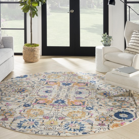 Nourison Passion PSN01 Area Rug, Ivory/Multicolor, 8' x Round