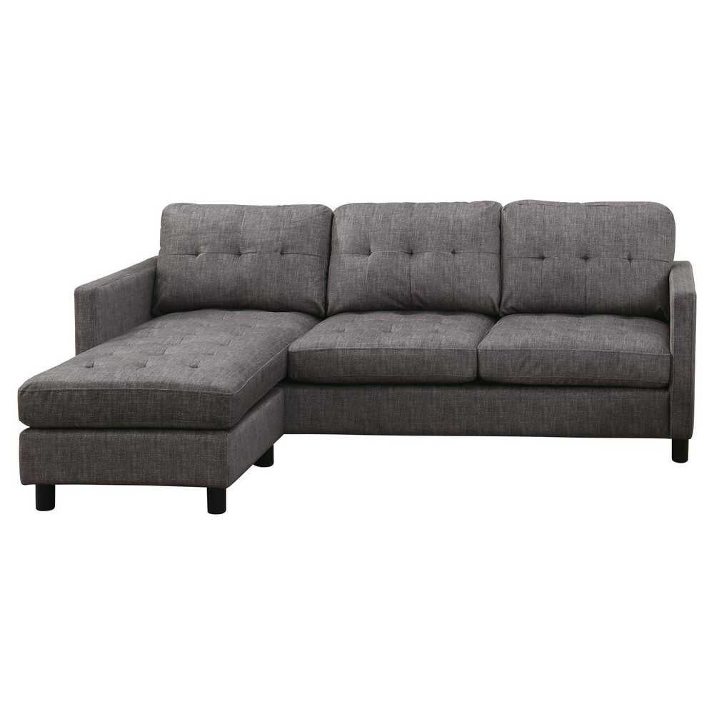 ACME Ceasar Sectional Sofa (Rev. Ottoman), Gray Fabric