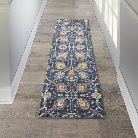 Nourison Passion PSN01 Runner Rug, Navy, 2'2" x 7'6"