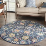 Nourison Passion PSN01 Area Rug, Navy, 4' x Round