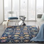 Nourison Passion PSN01 Area Rug, Navy, 5'3" x 7'3"