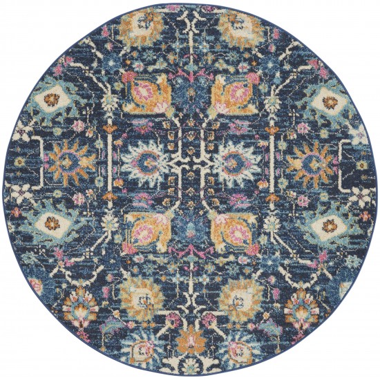 Nourison Passion PSN01 Area Rug, Navy, 5'3" x Round