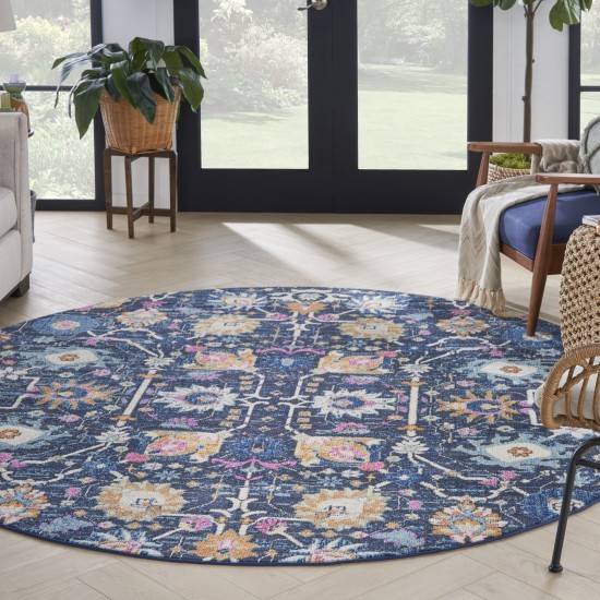 Nourison Passion PSN01 Area Rug, Navy, 8' x Round