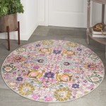 Nourison Passion PSN01 Area Rug, Silver, 4' x Round