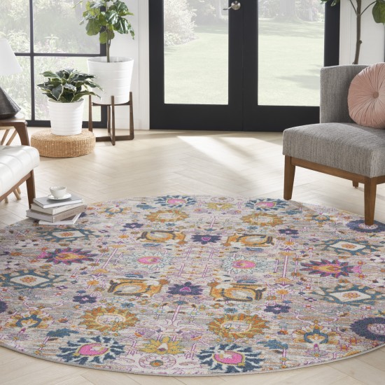 Nourison Passion PSN01 Area Rug, Silver, 8' x Round