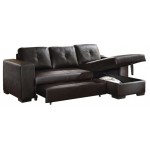 ACME Lloyd Sectional Sofa w/Sleeper, Black PU