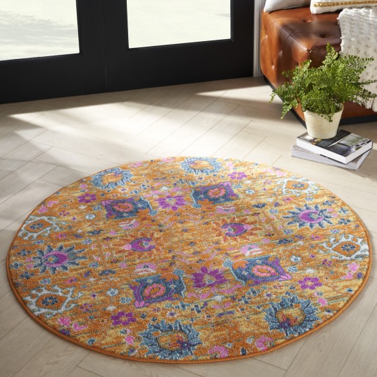 Nourison Passion PSN01 Area Rug, Sunburst, 4' x Round