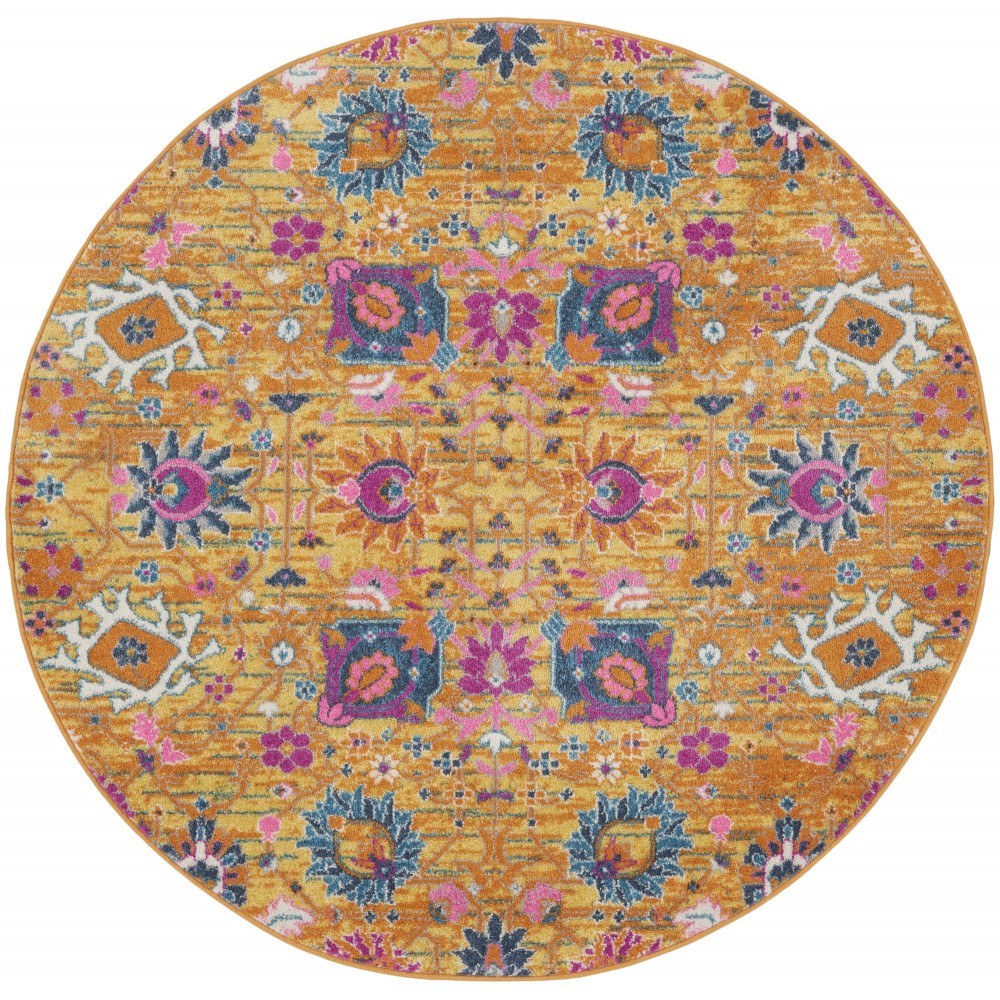 Nourison Passion PSN01 Area Rug, Sunburst, 5'3" x Round