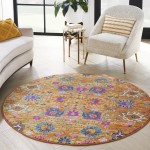 Nourison Passion PSN01 Area Rug, Sunburst, 5'3" x Round