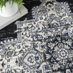 Nourison Passion PSN03 Area Rug, Black/Ivory, 5'3" x 7'3"