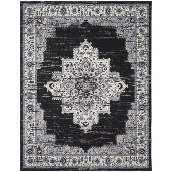 Nourison Passion PSN03 Area Rug, Black/Ivory, 8' x 10'