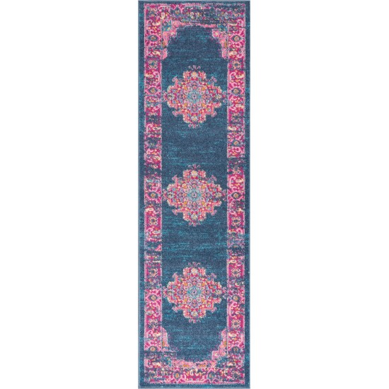 Nourison Passion PSN03 Runner Rug, Blue, 2'2" x 10'