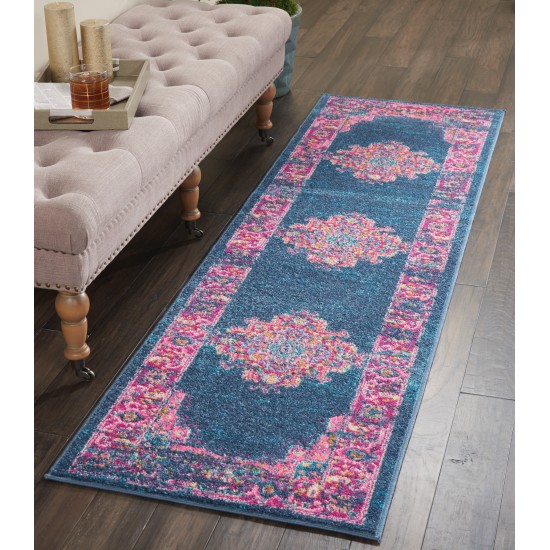 Nourison Passion PSN03 Runner Rug, Blue, 2'2" x 10'