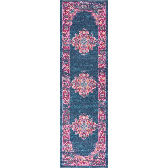 Nourison Passion PSN03 Runner Rug, Blue, 2'2" x 7'6"