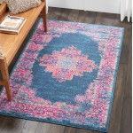 Nourison Passion PSN03 Area Rug, Blue, 3'9" x 5'9"