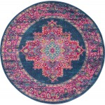 Nourison Passion PSN03 Area Rug, Blue, 4' x Round