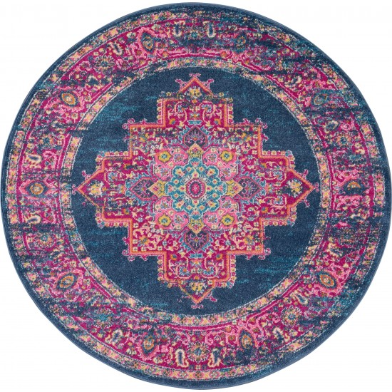 Nourison Passion PSN03 Area Rug, Blue, 4' x Round