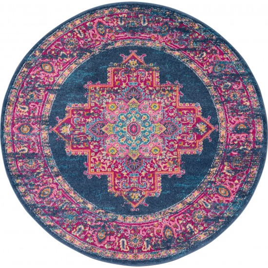 Nourison Passion PSN03 Area Rug, Blue, 5'3" x Round