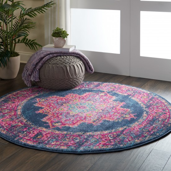 Nourison Passion PSN03 Area Rug, Blue, 5'3" x Round