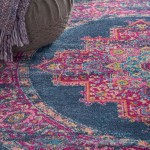 Nourison Passion PSN03 Area Rug, Blue, 5'3" x Round