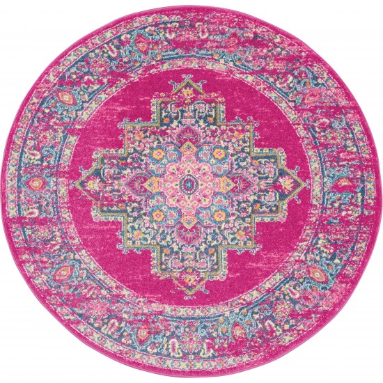 Nourison Passion PSN03 Area Rug, Fuchsia, 4' x Round