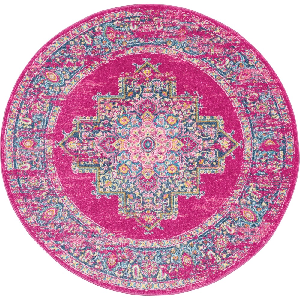 Nourison Passion PSN03 Area Rug, Fuchsia, 4' x Round Nourison Passion PSN03 Area Rug, Fuchsia, 4' x Round