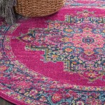Nourison Passion PSN03 Area Rug, Fuchsia, 4' x Round