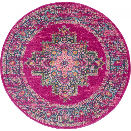 Nourison Passion PSN03 Area Rug, Fuchsia, 5'3" x Round