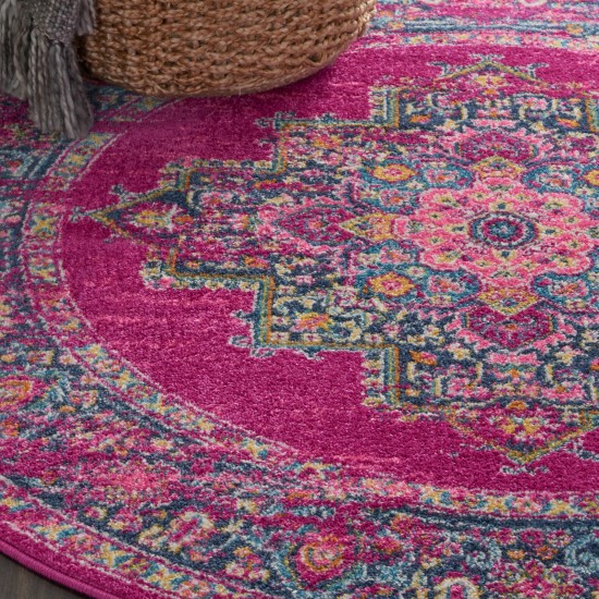 Nourison Passion PSN03 Area Rug, Fuchsia, 5'3" x Round