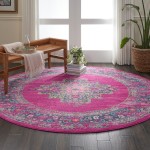 Nourison Passion PSN03 Area Rug, Fuchsia, 8' x Round