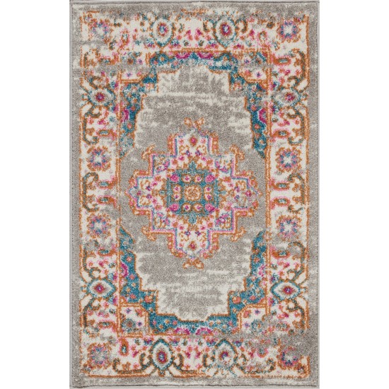 Nourison Passion PSN03 Area Rug, Grey, 1'10" x 2'10"