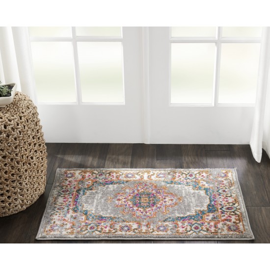 Nourison Passion PSN03 Area Rug, Grey, 1'10" x 2'10"