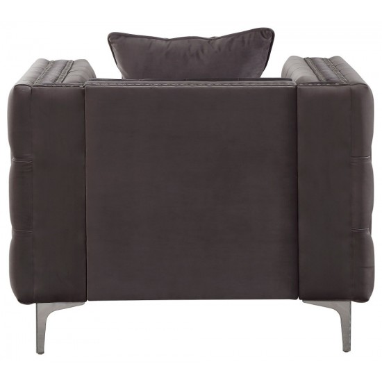 ACME Gillian II Chair w/1 Pillow, Dark Gray Velvet
