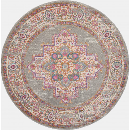 Nourison Passion PSN03 Area Rug, Grey, 8' x Round