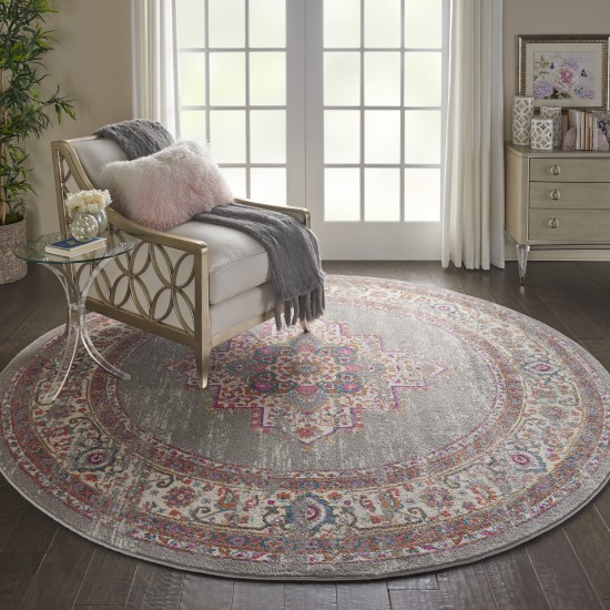 Nourison Passion PSN03 Area Rug, Grey, 8' x Round