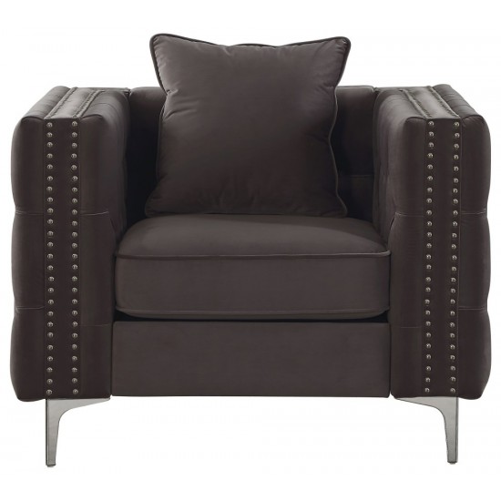 ACME Gillian II Chair w/1 Pillow, Dark Gray Velvet