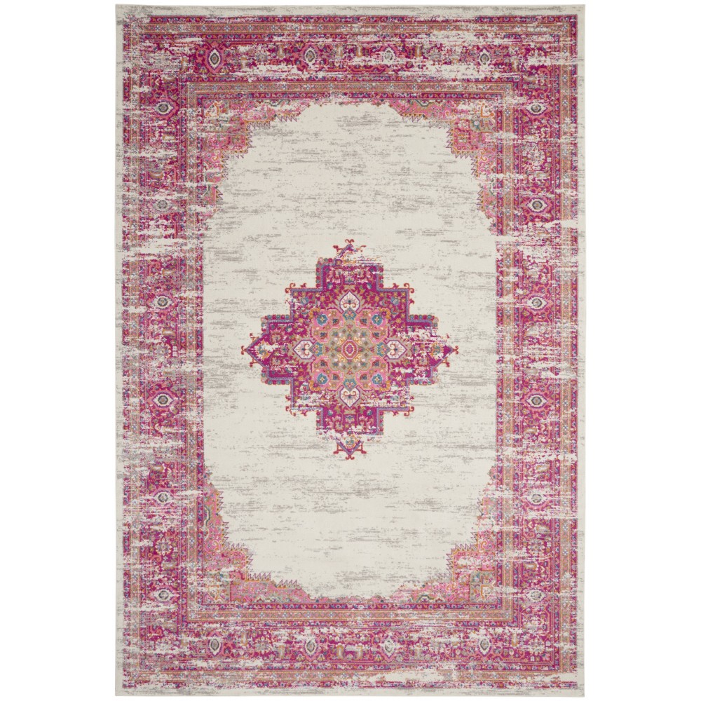 Nourison Passion PSN03 Area Rug, Ivory/Fushia, 10' x 14'