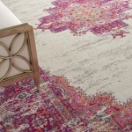 Nourison Passion PSN03 Area Rug, Ivory/Fushia, 10' x 14'